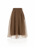 Brunello Cucinelli Crispy Silk Organza Midi Skirt
