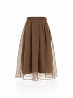 Brunello Cucinelli Crispy Silk Organza Midi Skirt