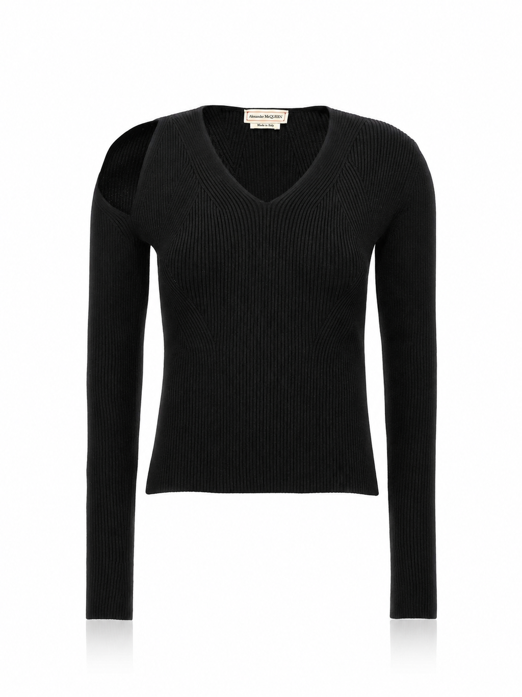 Alexander McQueen Maglia Girocollo Spalla Scoperta