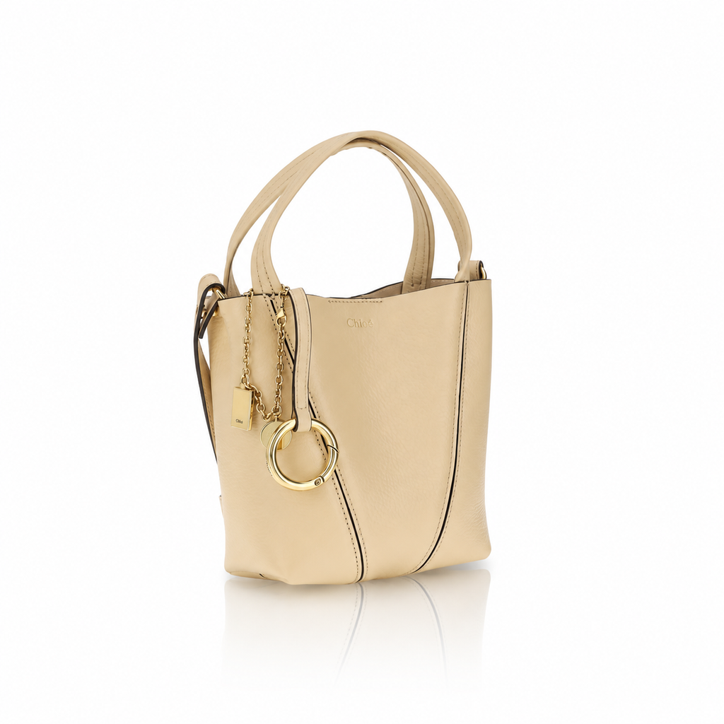 Chloé Spin Small Beige Bucket Tote Bag