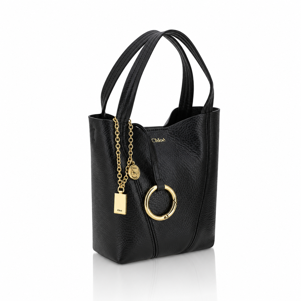 Chloé Small Spin Black Tote Bag