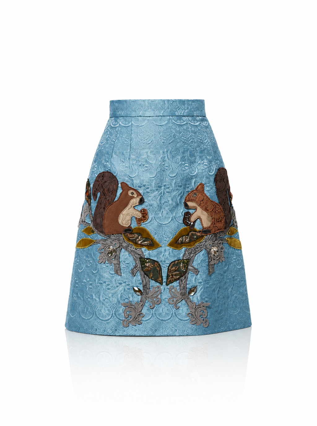 Dolce & Gabbana Squirrel Embellished Jacquard Skirt