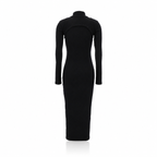 Off-White Stamped Ribbed Turtleneck Dress