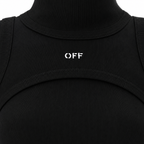 Off-White Stamped Ribbed Turtleneck Dress