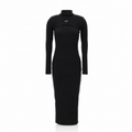 Off-White Stamped Ribbed Turtleneck Dress