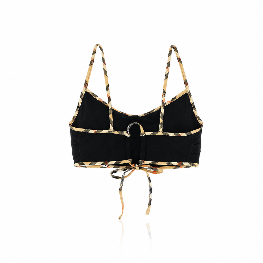 Burberry Starla Check-Trim Bikini Top