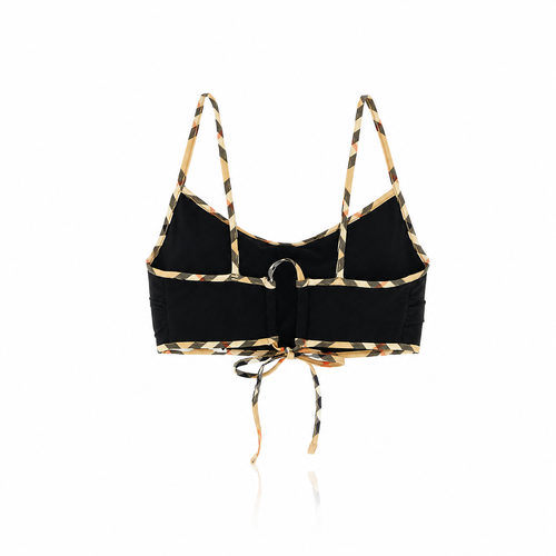 Burberry Starla Check-Trim Bikini Top