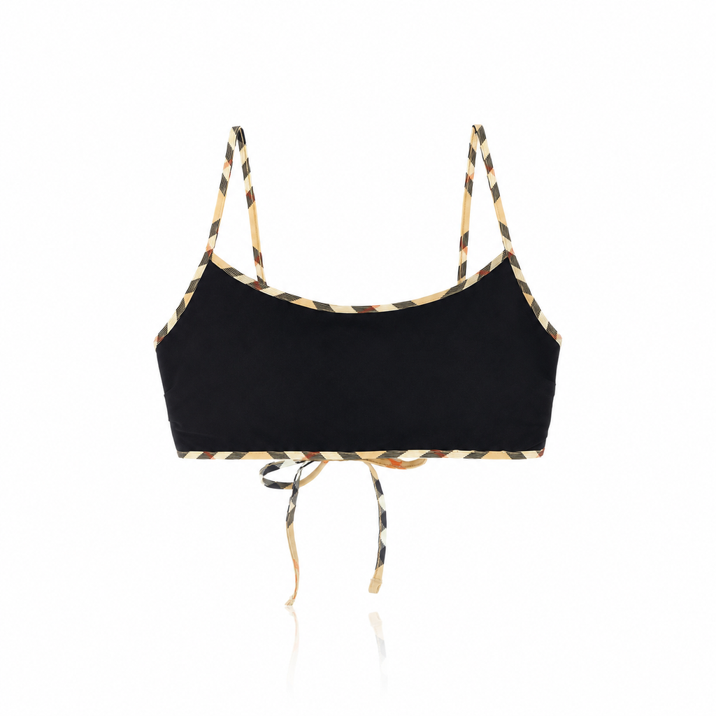 Burberry Starla Check-Trim Bikini Top