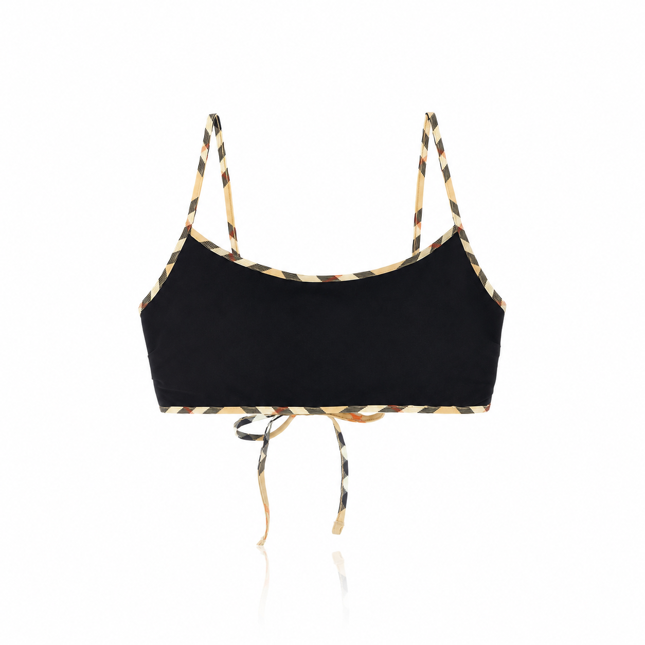 Burberry Starla Check-Trim Bikini Top