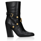 Stivaletti Versace La Medusa con borchie in pelle nera