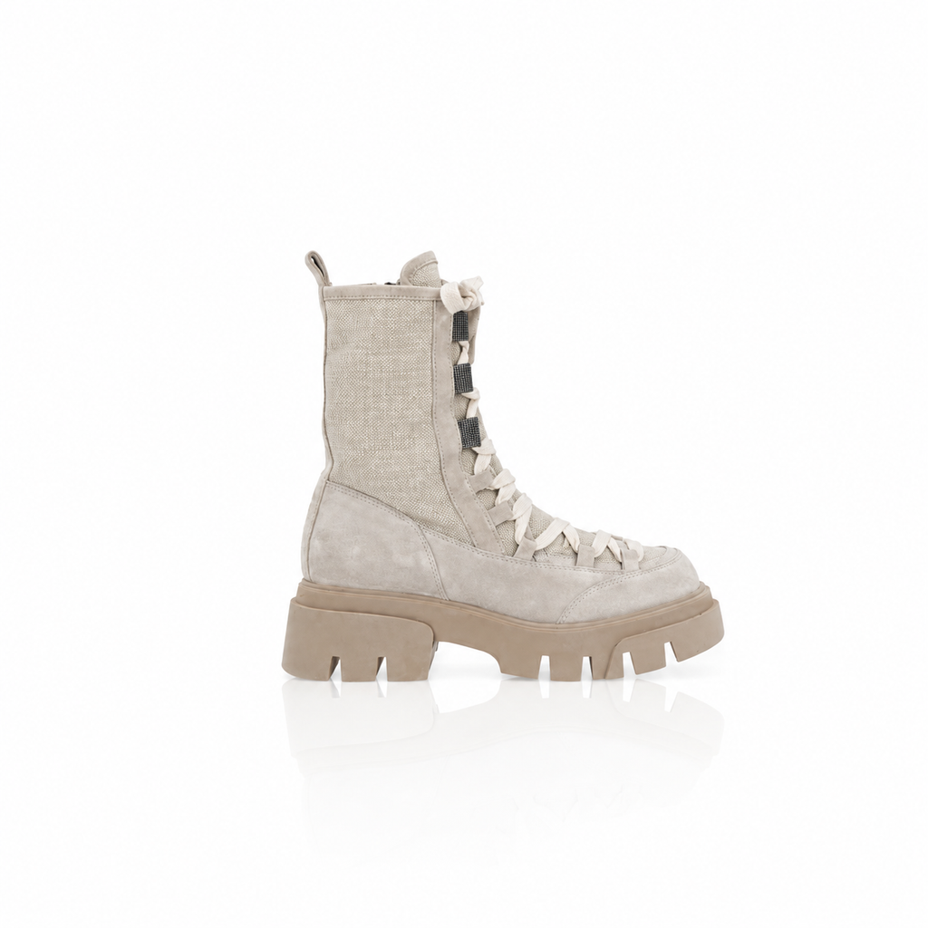 Brunello Cucinelli Suede and Canvas Boots