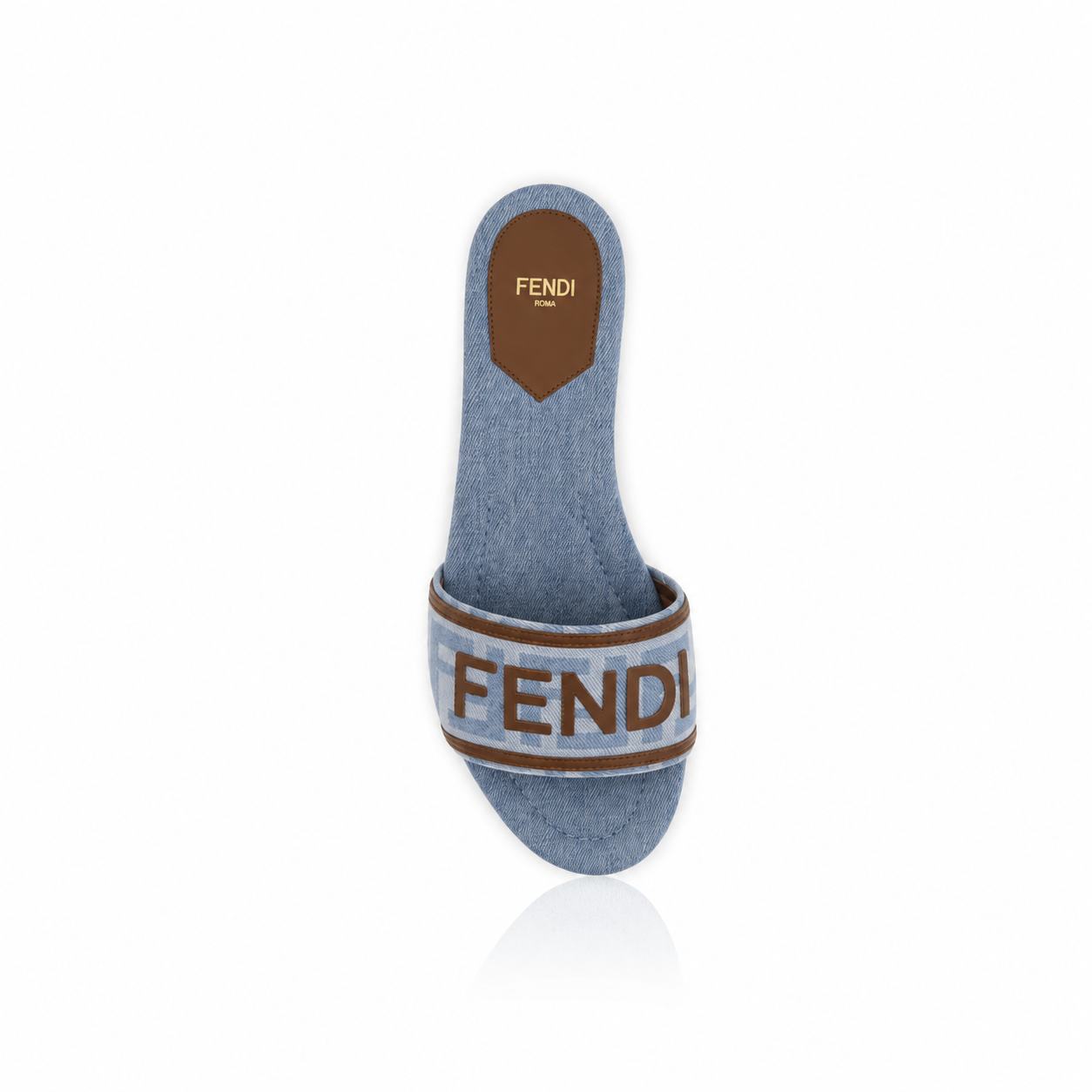 Fendi Sunshine Denim Jacquard Slides