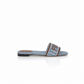 Fendi Sunshine Denim Jacquard Slides