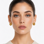 Versace Tribute Medusa Gold Stud Earrings
