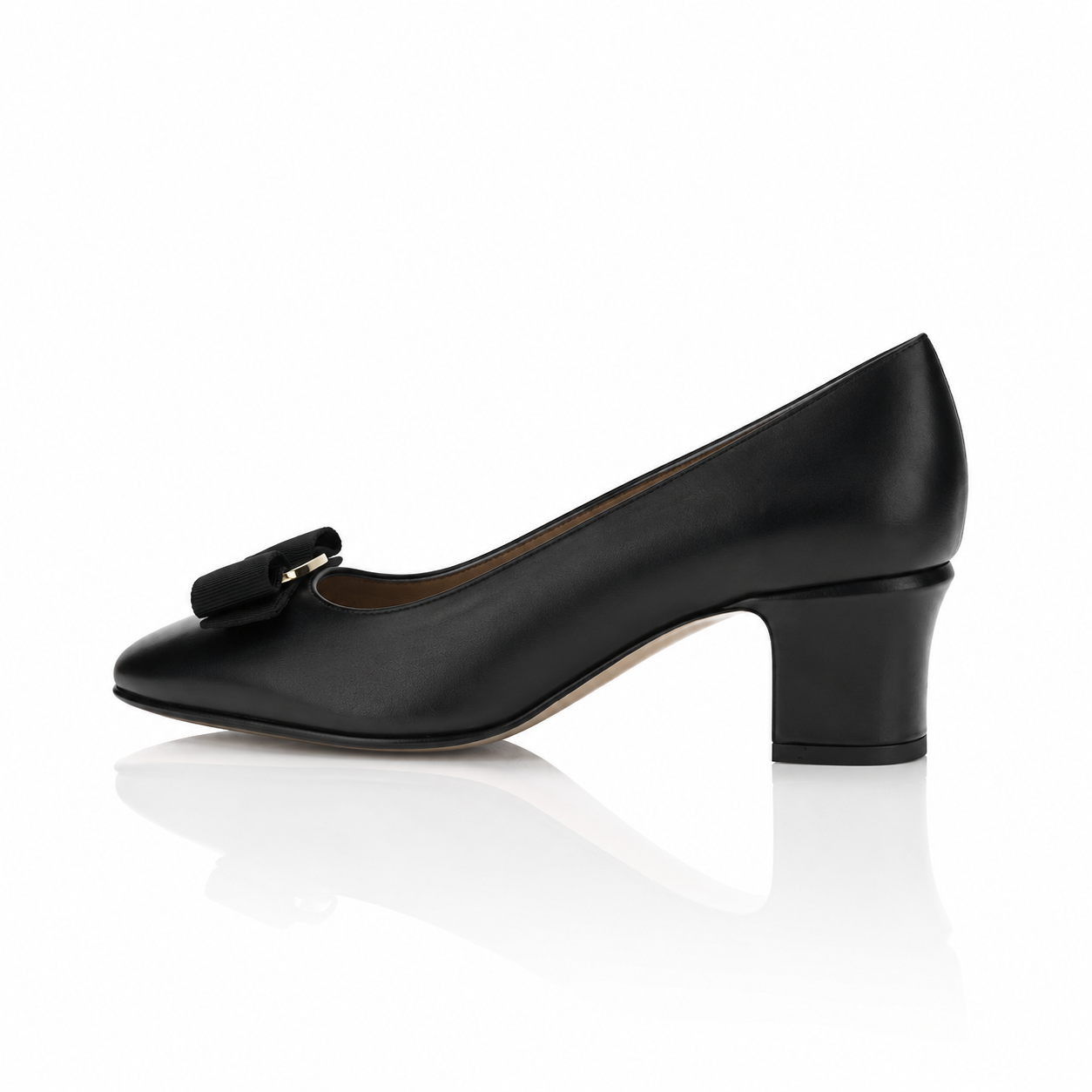 Ferragamo Vara Bow Block Heel Pumps