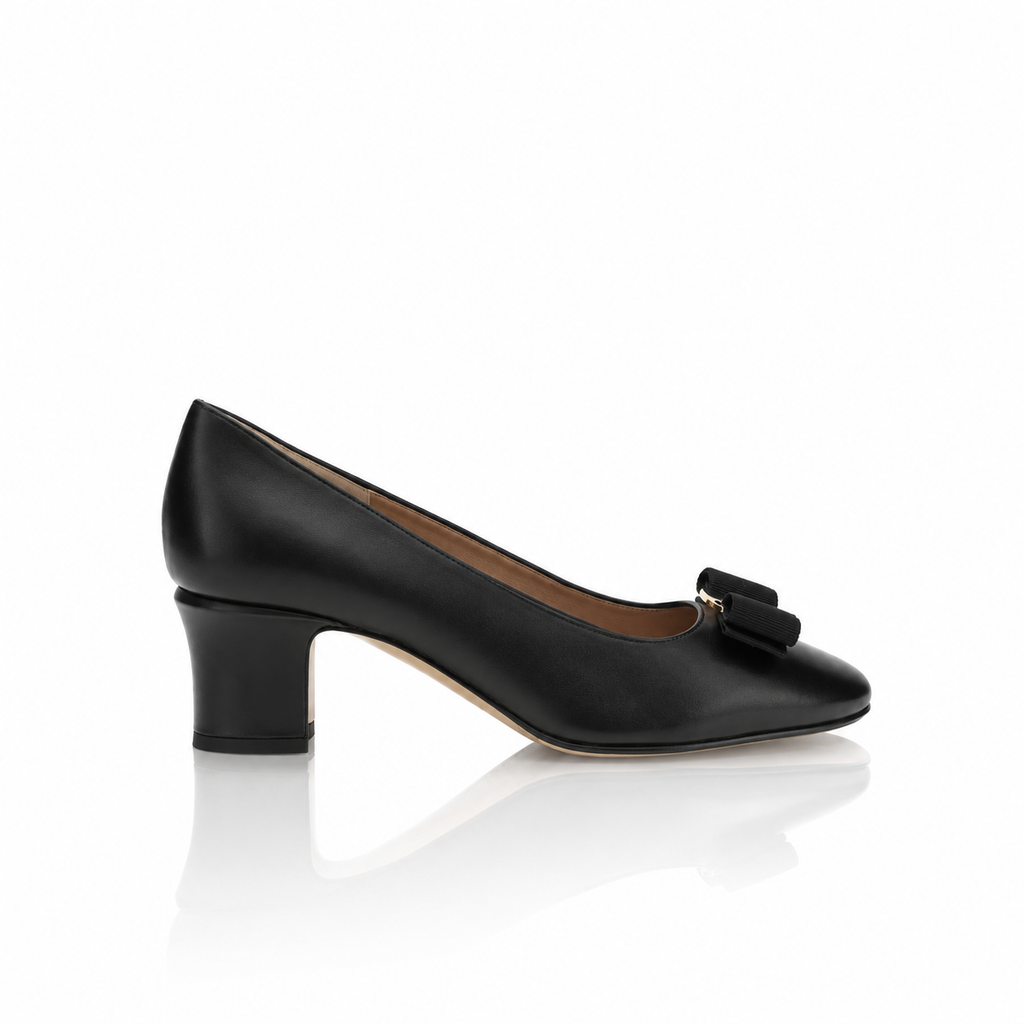 Ferragamo Vara Bow Block Heel Pumps