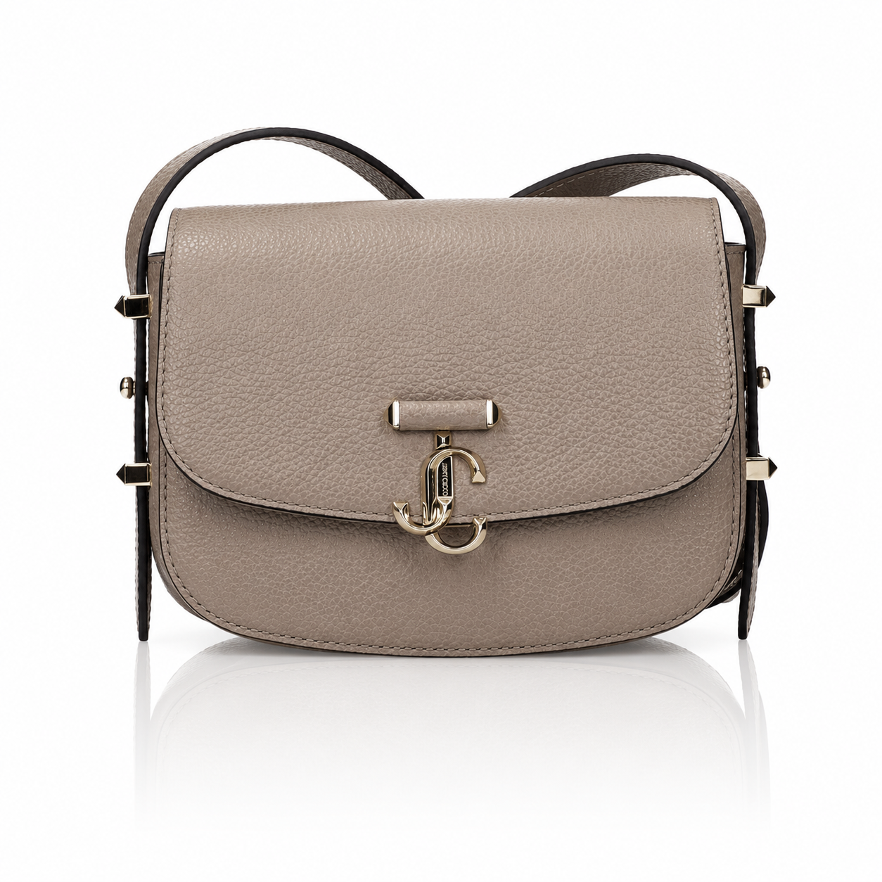 Jimmy Choo Varenne Taupe Leather Crossbody Bag