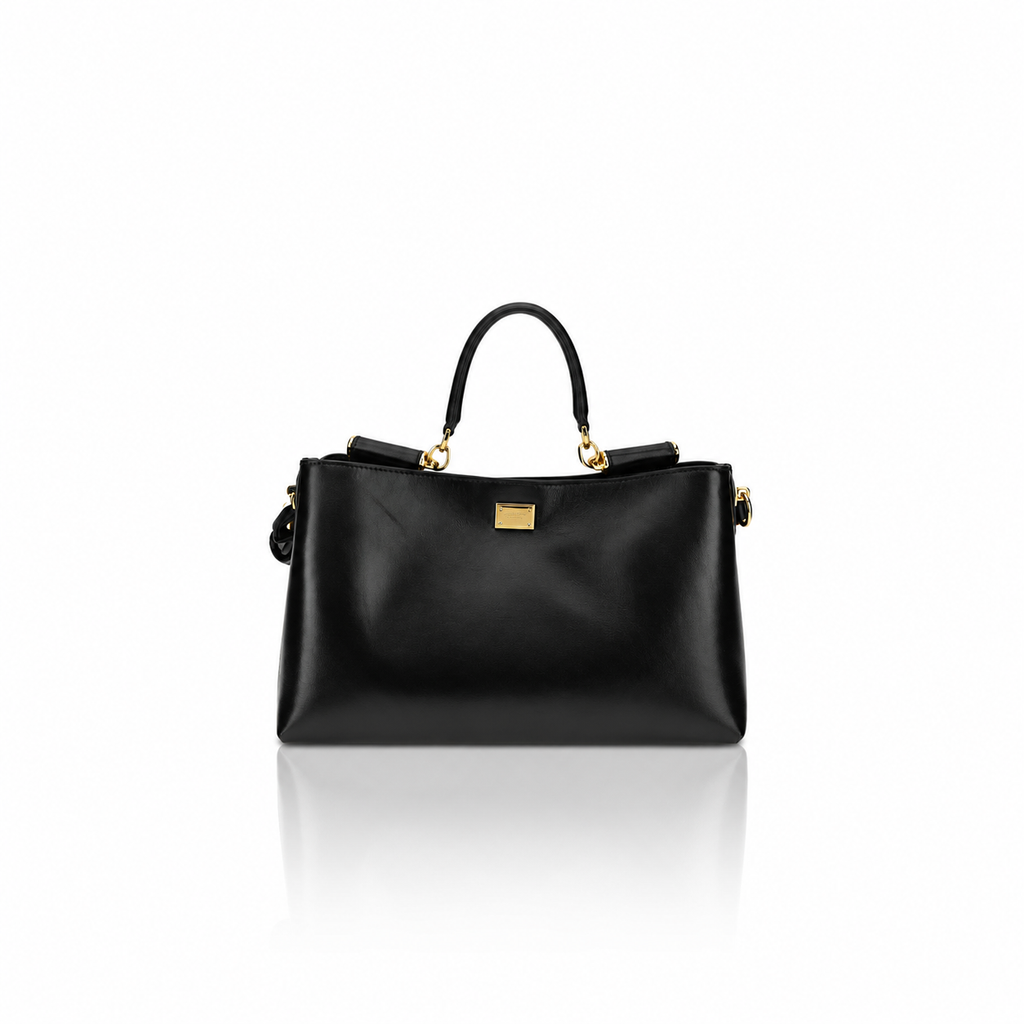 Dolce & Gabbana Vittoria Black Leather Handbag
