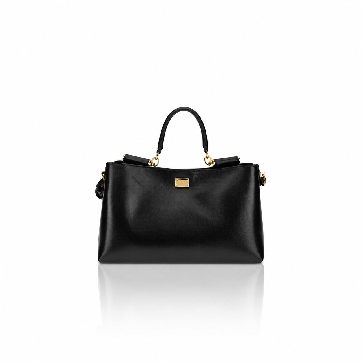 Dolce & Gabbana Vittoria Black Leather Handbag
