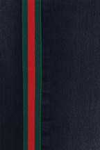Gucci Web-Stripe Faded Black Denim Jeans