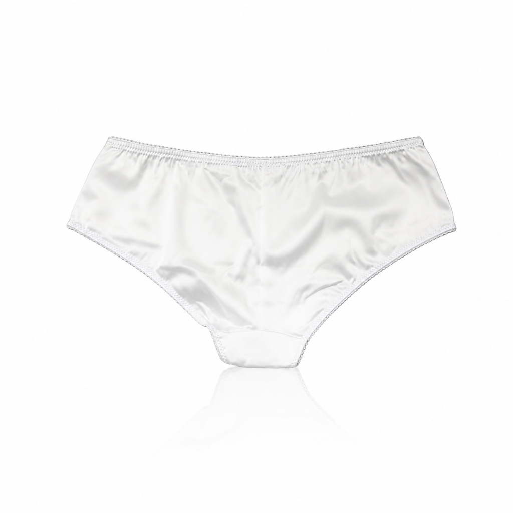 Dolce & Gabbana White Silk Satin Lace Briefs