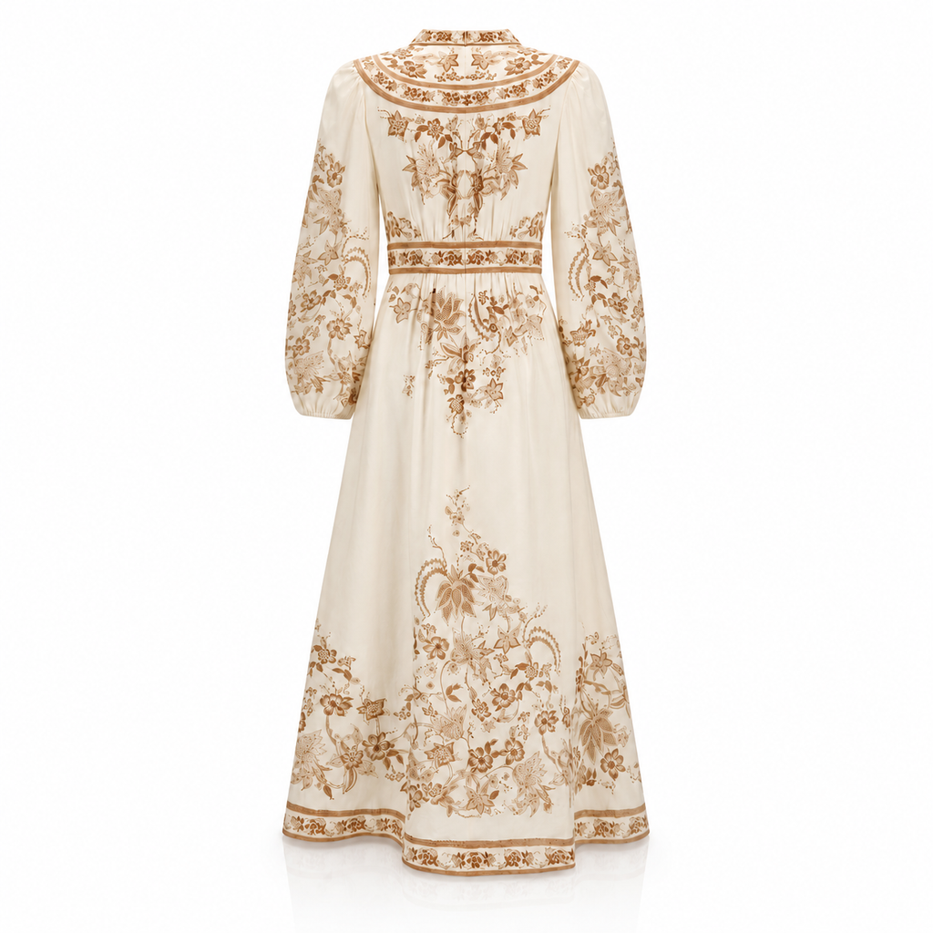 Zimmermann Indra Plunge Linen Maxi Dress