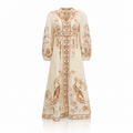 Zimmermann Indra Plunge Linen Maxi Dress