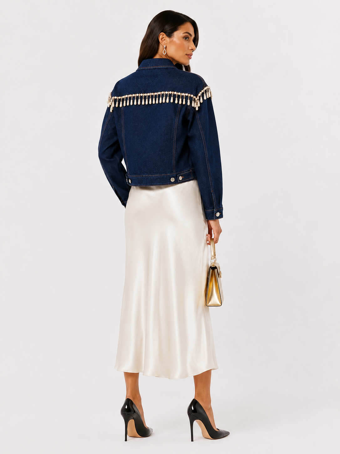 Dolce & Gabbana Crystal and Pearl Denim Jacket