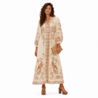 Zimmermann Indra Plunge Linen Maxi Dress